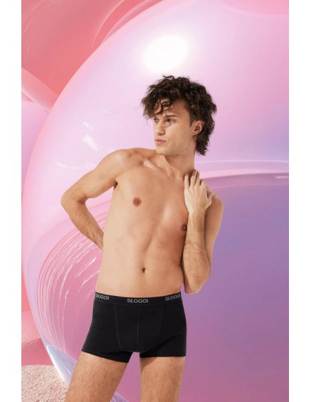 men basic short 2p black Sloggi