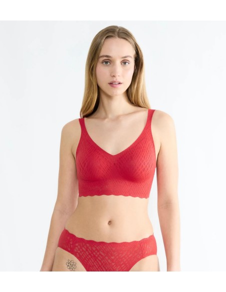 zero feel bliss festive bralette shanghai red Sloggi