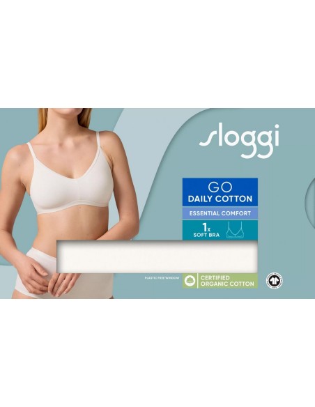 go daily cotton soft bra silk white Sloggi