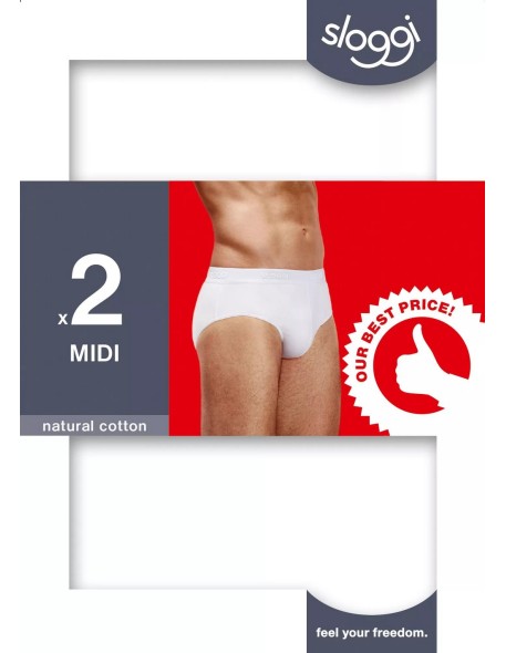 men 24/7 midi 2p white Sloggi