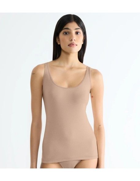 go daily cotton tank top new beige Sloggi