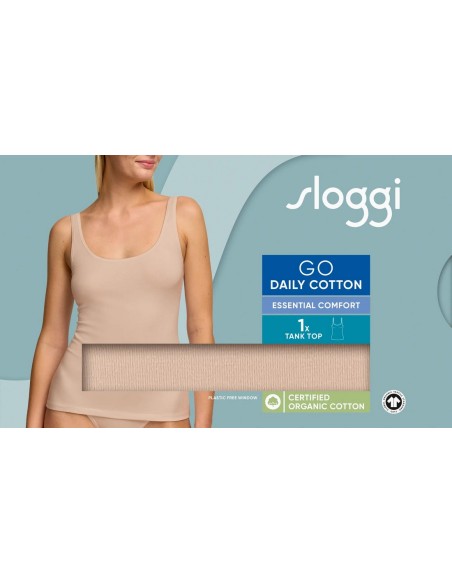 go daily cotton tank top new beige Sloggi