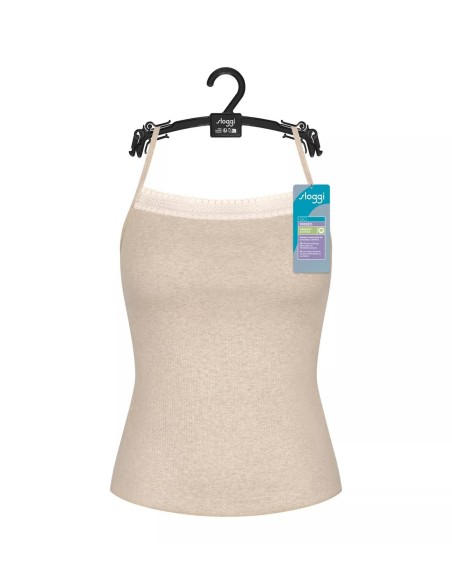 go ribbed spaghetti top grey combination Sloggi