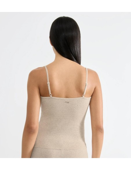 go ribbed spaghetti top grey combination Sloggi