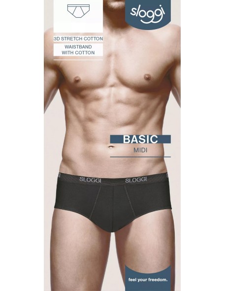 men basic midi black Sloggi