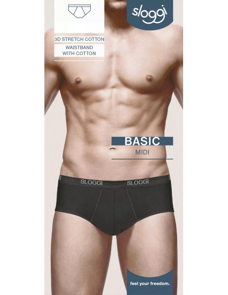 men basic midi black Sloggi