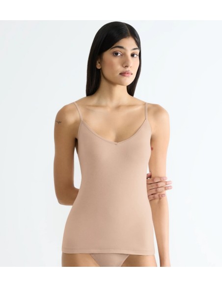 go daily cotton spaghetti top new beige Sloggi