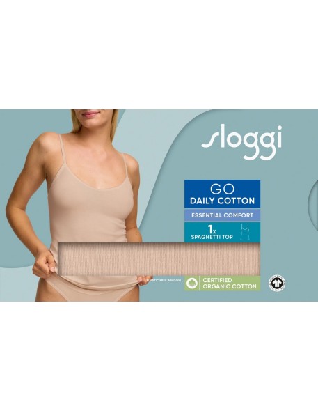 go daily cotton spaghetti top new beige Sloggi
