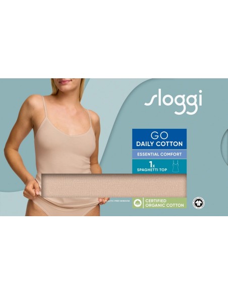 go daily cotton spaghetti top new beige Sloggi