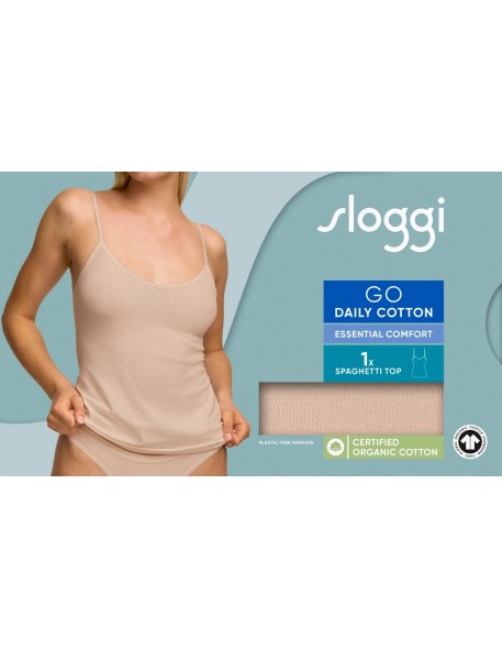 go daily cotton spaghetti top new beige Sloggi
