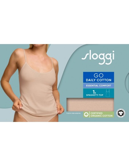 go daily cotton spaghetti top new beige Sloggi