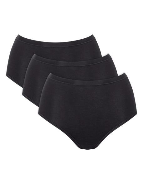 go daily cotton highwaist 3p black Sloggi