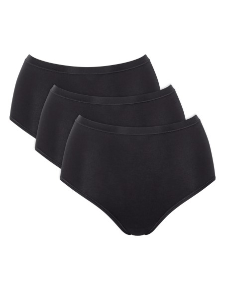 go daily cotton highwaist 3p black Sloggi
