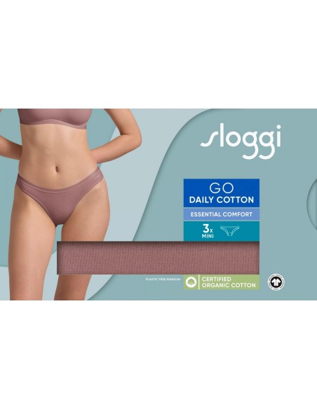 go daily cotton mini 3p cacao Sloggi