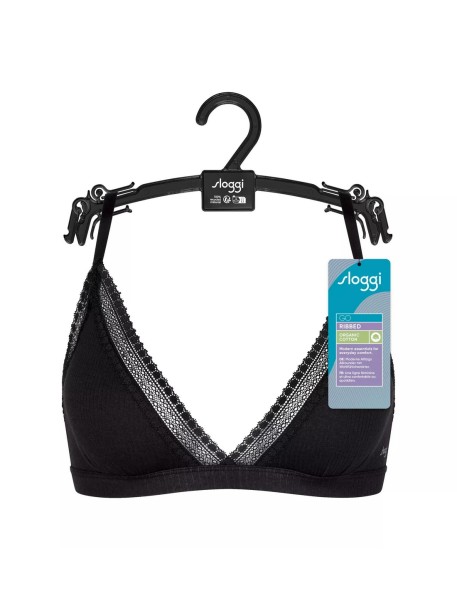 go ribbed r bralette black Sloggi