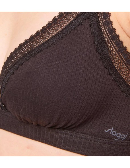 go ribbed r bralette black Sloggi