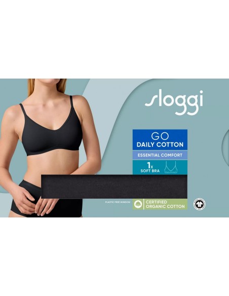 go daily cotton soft bra black Sloggi