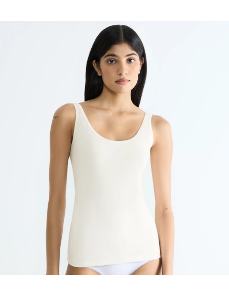 go daily cotton tank top silk white Sloggi