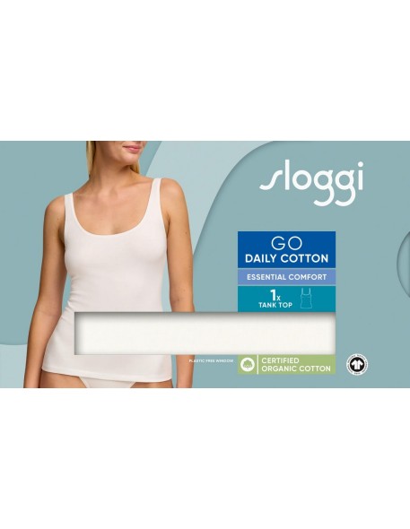 go daily cotton tank top silk white Sloggi