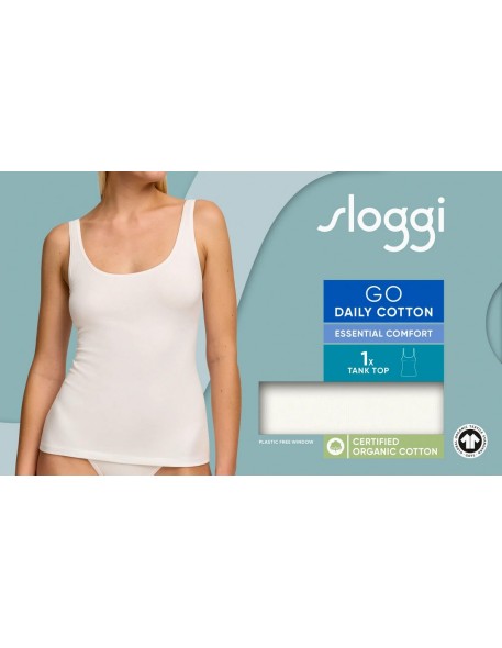 go daily cotton tank top silk white Sloggi