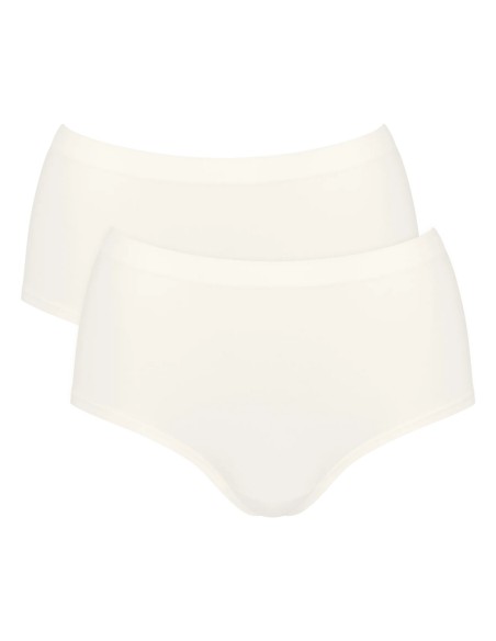 go sense highwaist 2p silk white Sloggi