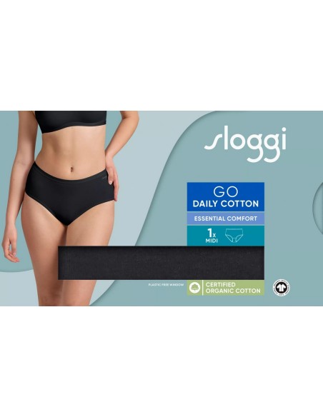 go daily cotton midi black Sloggi