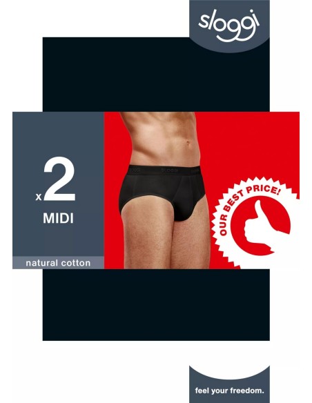 men 24/7 midi 2p black Sloggi