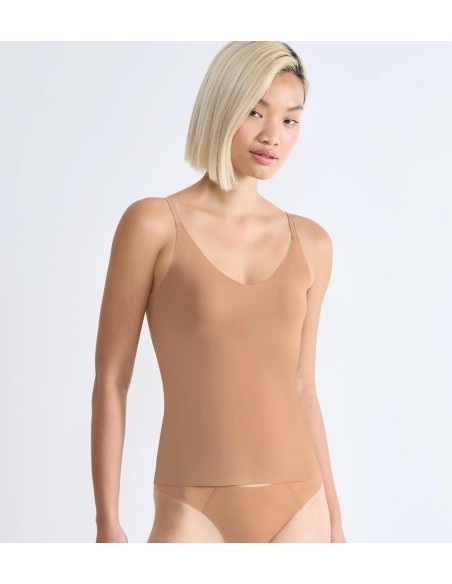 zero feel 2.0 spaghetti top nostalgic brown Sloggi