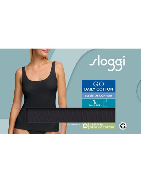 go daily cotton tank top black Sloggi