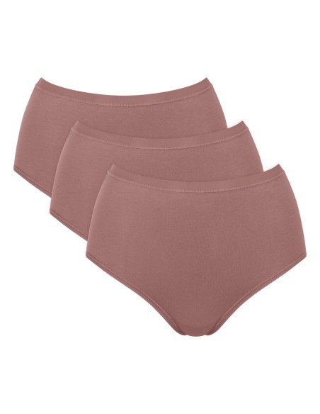 go daily cotton highwaist 3p cacao Sloggi