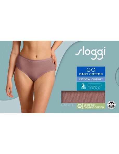 go daily cotton midi 3p cacao Sloggi
