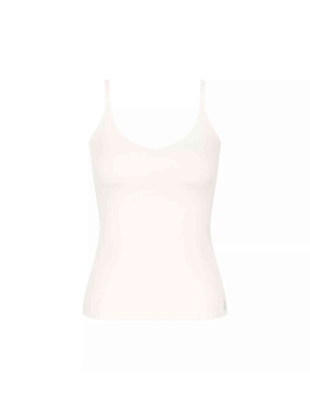 zero feel 2.0 spaghetti top silk white Sloggi