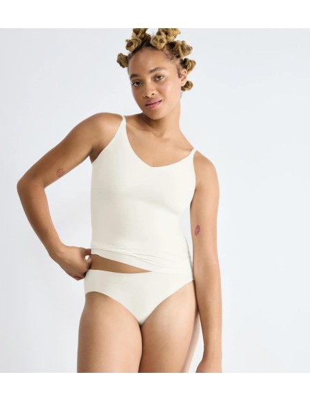 zero feel 2.0 spaghetti top silk white Sloggi
