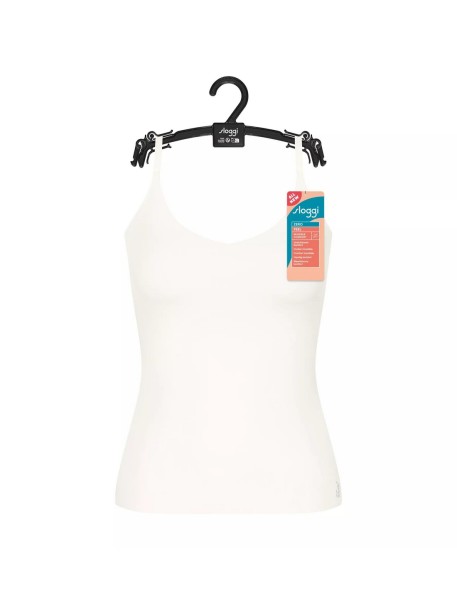 zero feel 2.0 spaghetti top silk white Sloggi