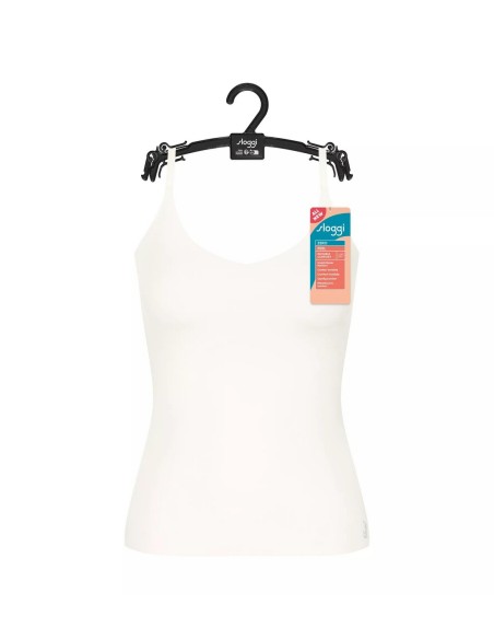 zero feel 2.0 spaghetti top silk white Sloggi