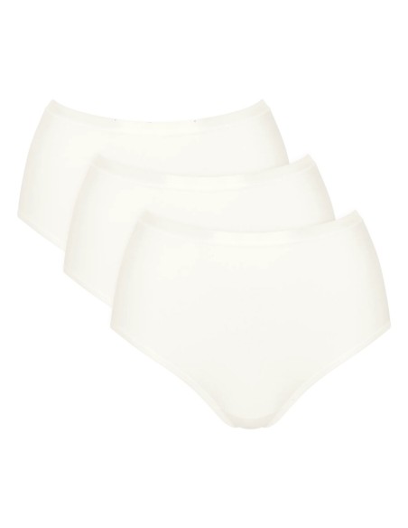 go daily cotton highwaist 3p silk white Sloggi