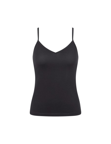 go daily cotton spaghetti top black Sloggi