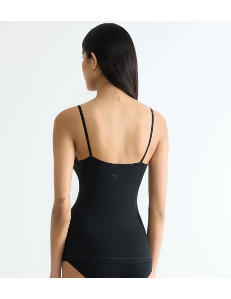 go daily cotton spaghetti top black Sloggi
