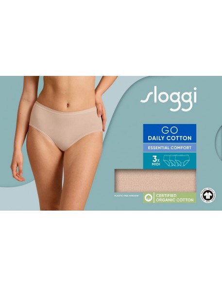 go daily cotton midi 3p new beige Sloggi