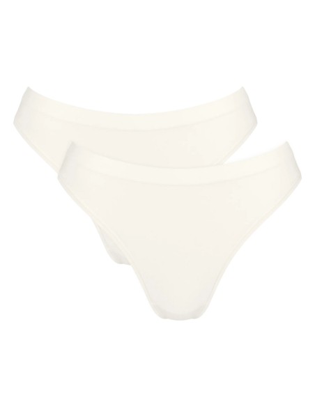 go sense high leg 2p silk white Sloggi