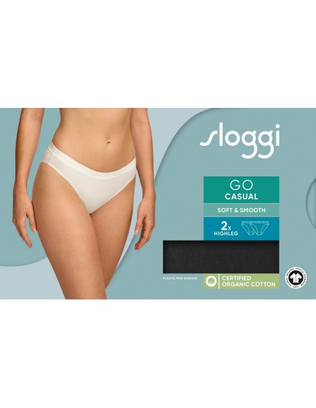 go casual high leg 2p black Sloggi