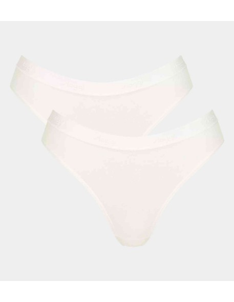 go casual high leg 2p silk white Sloggi