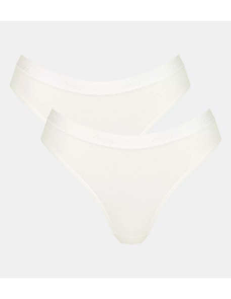 go casual high leg 2p silk white Sloggi