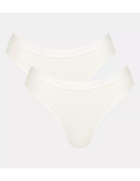 go casual high leg 2p silk white Sloggi