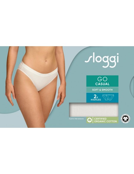 go casual high leg 2p silk white Sloggi