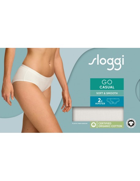 go casual hipster 2p silk white Sloggi