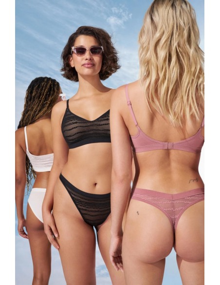 free evolve string lace date night pink Sloggi