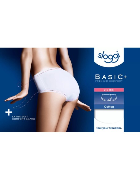 basic+ midi 2p white Sloggi