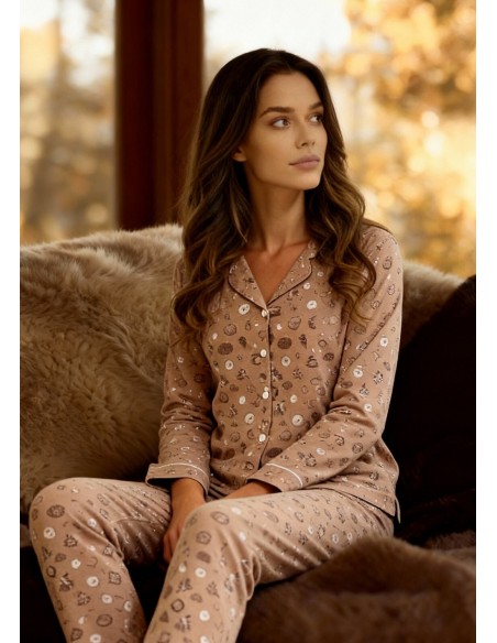 Pajamas 482/434 smile 4 dł/r s-2xl women's rozpinana Cornette
