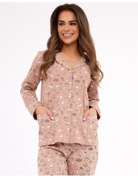 Pajamas 482/434 smile 4 dł/r s-2xl women's rozpinana Cornette